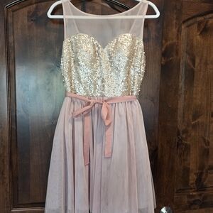 Sequin Rose Gold and Pink Dress